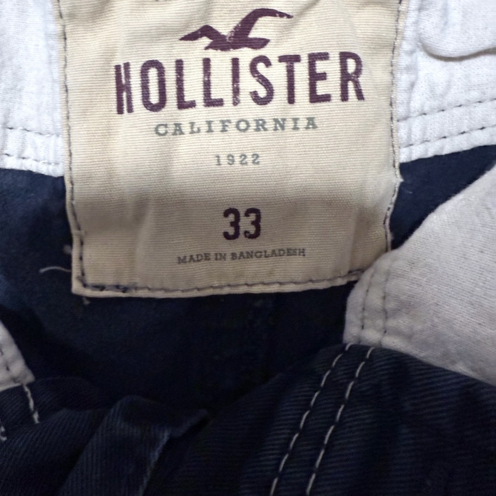 Men's Hollister Heavy Cargo Shorts Navy Blue Size 33 - Picture 2 of 5